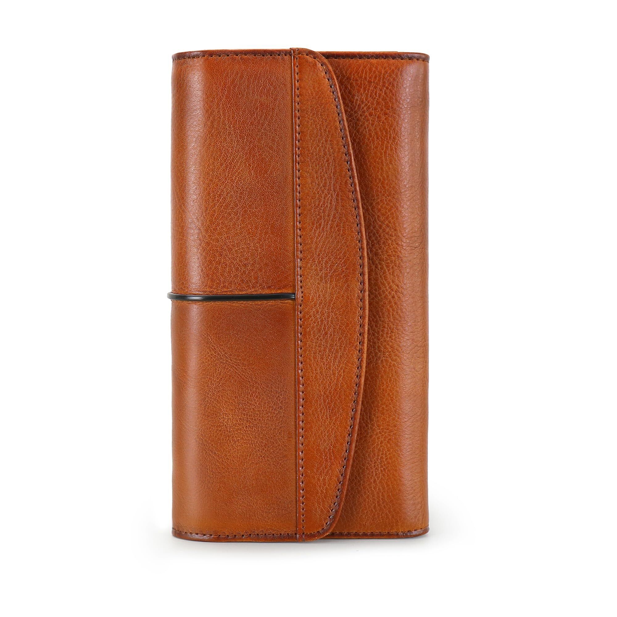 8451 Leather Wallets Handmade Clutch Wallet Organizer Card Holder 882 Brown